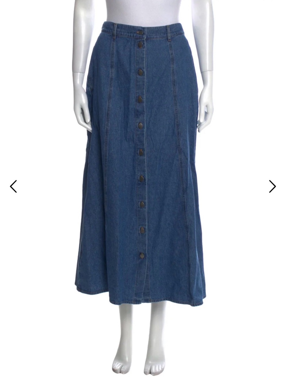 XiRENA Indigo Button-Front Denim Maxi Skirt